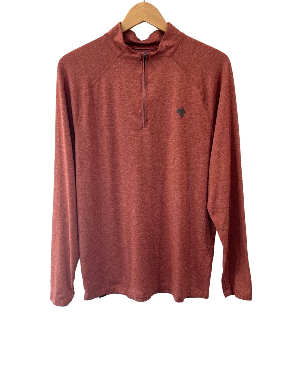 Rabbit Running men’s EZ Zip 1/4 Zip pullover L heathered clay lightweight